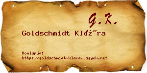 Goldschmidt Klára névjegykártya